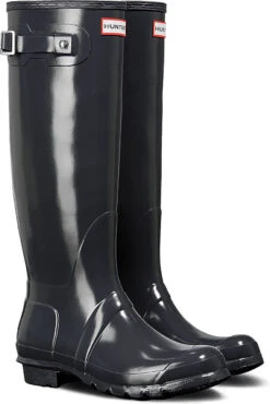 Hunter Women's Original Tall Gloss Rain Boot -Footwear Store hunter womens original tall gloss rain boot dark slate wft1000rgl dsl 19175.1536967724