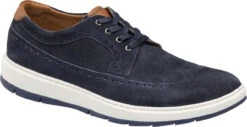 Johnston & Murphy Elliston Wingtip -Footwear Store johnston murphy mens elliston wingtip navy suede 25 3097 46036.1567721392