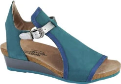 Naot Fiona -Footwear Store naot womens fiona teal oily blue nubuck silver luster leather 98329.1624506006