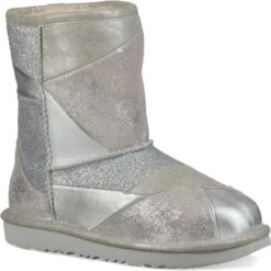 UGG Kids Classic Short II Patchwork 5 UGG Kids Classic Short II Patchwork -Footwear Store ugg childrens kids classic short ii patchwork silver 1096431k slvr 70475.1541458227