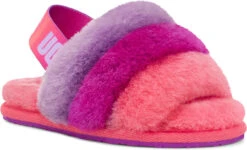 UGG Toddlers Fluff Yeah Slide -Footwear Store ugg toddlers fluff yeah slide pink purple rainbow 1120073t pprb 95299.1651776272